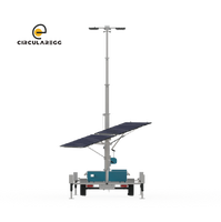 Tour d'éclairage mobile solaire avec éclairage LED extérieur, mât télescopique de 6 m pour chantier de construction, éclairage solaire