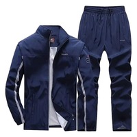 ACTIVE SAFETY Conjunto Deportivo Casual de Punto Transpirable de Poliéster con Cuello Redondo para Hombre, Nueva Colección Primavera-Otoño