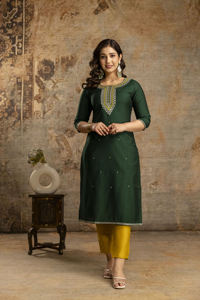 Pure Viscos Russian Dola Silk <b>Women</b> Bottom <b>Kurta</b> <b>Set</b> with Chanderi Jacquard Sequence Dupatta Casual Dress <b>For</b> <b>Women</b> - Product Image 2