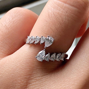 Anillo de banda de eternidad de diamante cultivado en laboratorio de corte de pera de 4,00 quilates, joyería de boda para mujer, oro blanco de 14K - Product Image 3