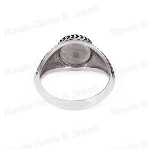 Bague de style antique en argent sterling 925 de qualité supérieure, faite à la main, avec un sertissage semi-monté de 12 mm, pour cabochon, plaquée or, bijoux - Product Image 4
