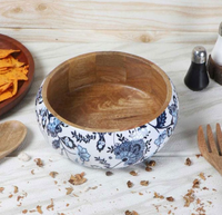 Stijlvolle, duurzame, veilige, handgemaakte emaille schaal van natuurlijk hout, milieuvriendelijk, op maat gemaakte kleur, veelzijdige snackbord.