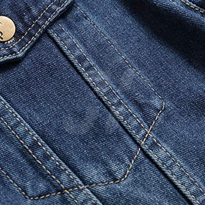 2024 nueva moda cómoda chaqueta vaquera de invierno para hombre de alta calidad de lona de Color sólido de secado rápido transpirable Casual cuello levantado - Product Image 4