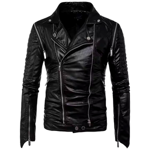 Chaqueta de Motocicleta para Hombre, Elegante, Protectora, Ajustable, de Cuero Genuino, de Alta Calidad, para Invierno, Envío Frontal - Product Image 4