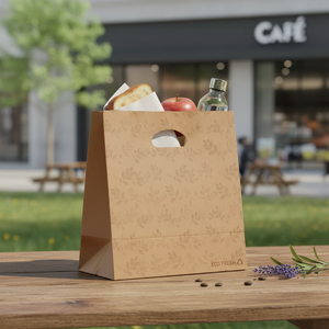 Sac de courses en papier écologique imprimé sur mesure, de haute qualité, durable, de qualité alimentaire, pour l'emballage de détail - Product Image 3