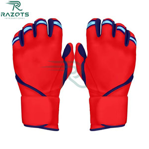 Razorts International Baseball Batting <b>Gloves</b> Leather Durable Breathable Adult Training Size L <b>Red</b> - Product Image 6