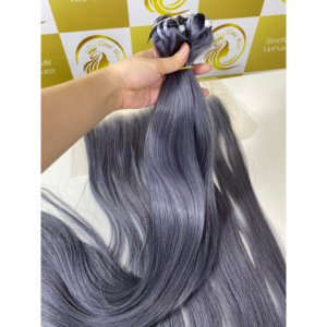 Directo de fábrica HD Front Genius Skin Weft Virgin Vietnamese Remy Human Blonde Color Sin enredos Sin cobertizo Hueso recto de alta calidad - Product Image 2
