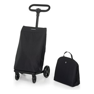 Heavy Duty Folding Shopping <b>Trolley</b> with 46L Thermal Bag Black Aluminium and Steel Frame - Product Image 1