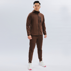 Outdoor Sportswear Tracksuit Men 2 Piece Gym Clothes Set Blank Mens Tracksuit Wholesale Hooded Jacket Sweatpants - Product Image 2