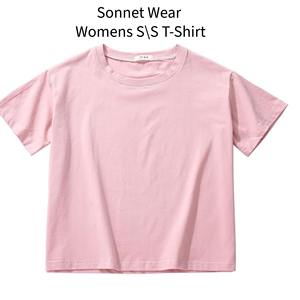 Camiseta corta de algodón para mujer, camiseta informal de manga corta, ajustada, para verano - Product Image 1