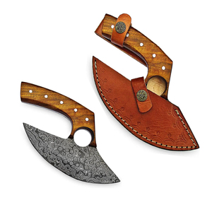 Cuchillo Ulu con Peso Equilibrado para un Uso Fácil, Hoja de Acero Inoxidable Antioxidante, Mango de Madera de Estilo Industrial para Mano Derecha, Apto para Lavavajillas - Product Image 5