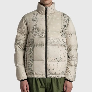 Vestes d'hiver en duvet pour hommes vente en gros veste d'extérieur en tissu rempli de plumes de canard chaud imprimé de logo personnalisé bulle bouffée - Product Image 1