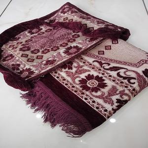 พรมสำหรับสวดมนต์ผ้าแจ็คการ์ดลายดอกไม้มุสลิมแบบอิสลามนุ่มสบายกันลื่นสำหรับการเดินทางผ้าโพลีเอสเตอร์เนื้อนุ่มพับได้เสื่อสวดมนต์ - Product Image 2