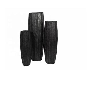 Vente chaude Moderne Noir Fer Fleur Vase Moderne En Aluminium Métal Table Vase Décoratif Maison Salon Bureau Table Décor - Product Image 5