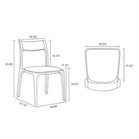 Chaise de salle à manger en chêne massif moderne du milieu du siècle avec siège en cuir, design empilable pour la maison, le bureau, le restaurant ou l'hôtel