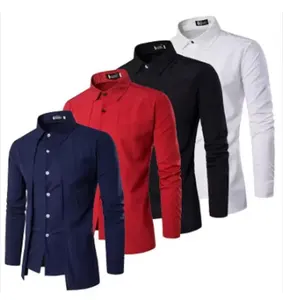 Super Men's Polyester Casual Shirt Available in Various Sizes V-Neck Collar from Indian Exporter and Supplier for Sale