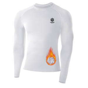 Chemises de compression pour hommes personnalisées avec votre propre logo, motif uni, séchage rapide, manches longues, écologiques, en élasthanne/polyester - Product Image 1