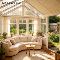 Véranda en aluminium 6063 avec toit en verre à isolation acoustique, idéale pour jardin paysager, support pour grandes commandes