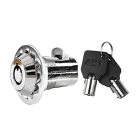 Cerradura de Seguridad para Motocicleta y Automóvil ABA, de Aleación de Zinc Resistente, con 2 Llaves, 30 mm de Distancia entre Ejes, Llave Tubular, Cámara de Empuje, Grado 2 ANSI, Acabado Cromado