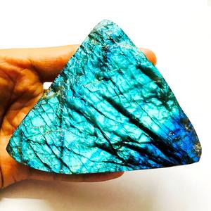 Large Blue Flashy Labradorite Druzy Gemstone ! Natural Labradorite Polished Druzy Loose Stone (988 Carat) - Product Image 2