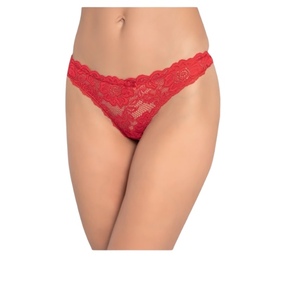 กางเกงชั้นในบิกินี่ลูกไม้ผ้าฝ้ายผสมอีลาสเทนคุณภาพดีสำหรับผู้หญิง ไซส์ปกติ เซ็กซี่ - Product Image 1