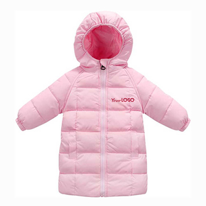 Chaqueta acolchada con capucha rosa para niños, abrigo cálido de invierno con logotipo personalizado, ropa de abrigo para niñas pequeñas, ropa para clima frío - Product Image 1