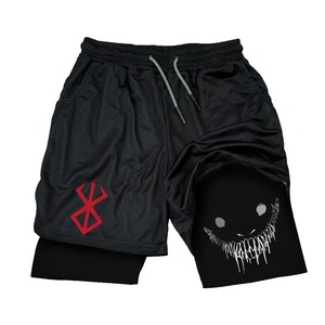 Shorts de compression décontractés pour hommes, entraînement physique, taille élastique, tricot, séchage rapide, respirant, course à pied, poche double couche pour serviette - Product Image 1