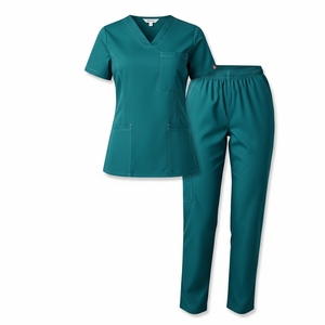Vente en gros d'élasthanne extensible tissée personnalisée col en V pour femmes, ensemble de jogging pour femmes, uniforme de jogging pour salon de soins infirmiers et hôpital dentaire - Product Image 6