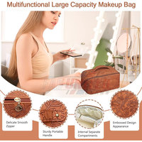 Pochette élégante en cuir PU multi-usages et durable avec compartiments zippés pour cartes et clés pour femmes