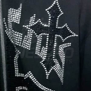 Haute qualité 100% coton polaire fermeture éclair strass sweats à capuche avec poche couleurs personnalisées et Logo pour hommes hiver - Product Image 3