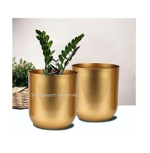 Maceta de flores de metal con acabado dorado de tendencia para uso en exteriores en el hogar, balcón, Patio o decoración de jardín, macetas de flores - Product Image 4