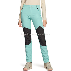 Pantaloni in poliestere Softshell e <span class=keywords><strong>velluto</strong></span> <span class=keywords><strong>a</strong></span> <span class=keywords><strong>coste</strong></span> traspiranti da <span class=keywords><strong>donna</strong></span> OEM ODM antivento da trekking all'aperto neve taglie forti Casual - Product Image 2