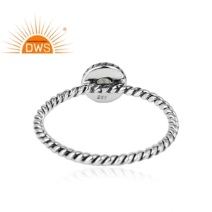 มาใหม่ออกซิไดซ์เงินสเตอร์ลิงอัญมณีสีดำธรรมชาติแหวนวางซ้อนกันได้เครื่องประดับที่กำหนดเองสำหรับผู้หญิงของขวัญสำหรับผู้หญิงสำหรับเธอ - Product Image 4