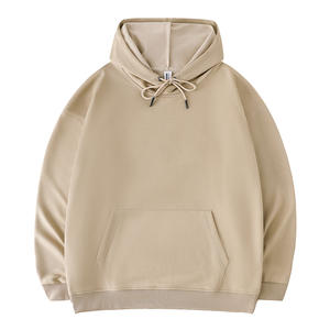 เสื้อมีฮู้ดผ้าคอตต้อนปักไซส์ใหญ่พิเศษสำหรับผู้ชาย, เสื้อแฟชั่นทรงหลวมใส่สบายสีพื้นสไตล์สตรีทฮิปฮอป - Product Image 2