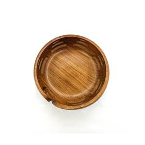 Yarn <b>Storage</b> Bowl with Carved Window Natural Wood <b>Knitting</b> Crochet 7X 3 Inch Antique and Modern - Product Image 2