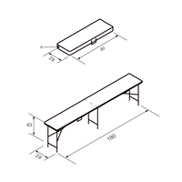 Portable extérieur meubles de jardin Poker Banquet restauration barbecue Camping pique-nique Table pliante blanc rectangulaire en plastique cuisine courrier