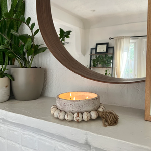 Bol à bougie en bois d'acacia perlé de forme ronde, style rustique, décoration de la maison, vente en gros du Vietnam, nouvel article - Product Image 2