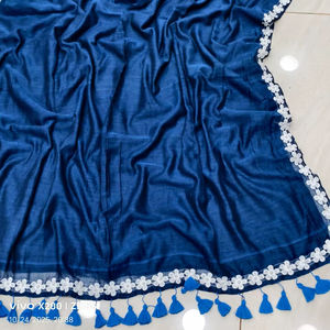 SHARMA SAREE CENTER Saree en coton tissé écologique uni, léger, largeur 6,5 m, lavage normal, pour femmes et jeunes filles, spécial mariage - Product Image 6