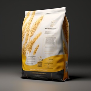 ถุงตั้งพื้นแบบแบนสำหรับแป้งสาลี 500 กรัม 1 กิโลกรัม 2 กิโลกรัม พิมพ์กราเวียร์ เกรดอาหาร MET PET ป้องกันความชื้น พร้อมซิปล็อค - Product Image 2