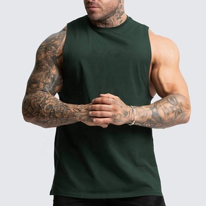 Débardeur de sport pour homme 100% coton tricoté respirant séchage rapide uni Fabrication directe usine - Product Image 1