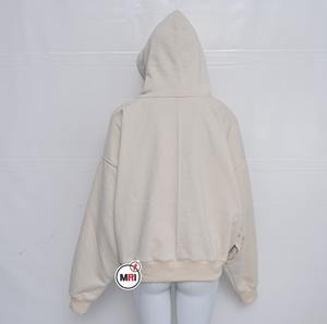 100% coton vente entière haute qualité surdimensionné fermeture éclair respirant personnalisé pull unisexe surdimensionné polaire à capuche pour unisexe - Product Image 2