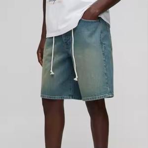 Haute qualité personnalisé hommes Shorts été Hip Hop Streetwear Denim Shorts coton jambe droite Style Vintage hommes portent des Shorts en jean - Product Image 2