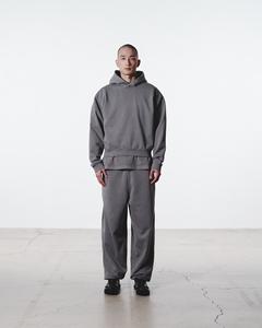 Conjunto de pantalones de chándal y Sudadera con capucha unisex para hombre, chándales de dos piezas informales de estilo sólido con logotipo frontal - Product Image 4