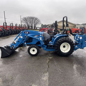 LS Versatile Tracteur de tondeuse à gazon autoportée avec chargeur frontal et pelle rétrocaveuse Poignée télescopique Boîte à gazon sans fil 28V pour usage résidentiel - Product Image 1