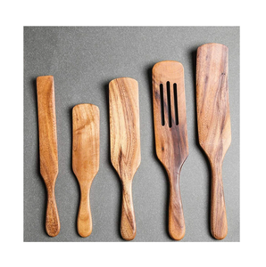 Acacia Wood Sourdough Spurtle handmade <b>Top</b> price Hot Selling Wood Spurtle Set Wood Cooking Utensils Spatula - Product Image 5