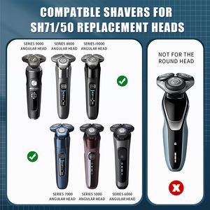 Paquete de 2 cabezales de afeitado de repuesto plateados, afeitadora eléctrica rotativa de doble cuchilla, compatible con rostro y cuerpo, resistente al agua IPX7 - Product Image 5