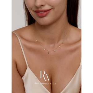 Collana con Catena di Paillettes in Vermeil Dorato e Ciondolo Quadrato con Diamante, Collana con Perline Anti-ossidazione, Regalo per Lei - Product Image 2