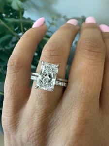 Luxury Designer <b>Statement</b> <b>Ring</b> Radiant Cut Lab Grown Diamond for Women Wedding or Engagement Fine Jewelry Bridal Gift - Product Image 6
