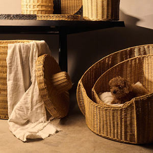 Casa de mimbre natural al por mayor para mascotas, casas y muebles para mascotas, casa de mimbre tejida a mano para mascotas, proveedor vietnamita - Product Image 2