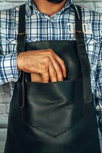 <b>Leather</b> <b>Apron</b> Muti Pocket for All Your Tool Full Length Kitchen LPN-0068 - Product Image 3